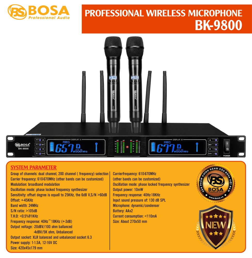 Micro 4 sóng Bosa BK-9800