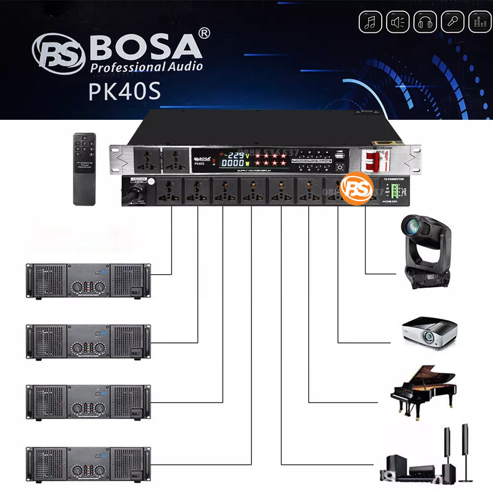 CHIA NGUỒN ĐIỆN BOSA PK40S